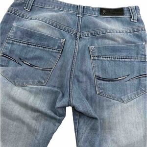 Focus 70 Mens 34x31‎ Relaxed Blue Jeans Men Distressed  Light Wash Skater Y2K